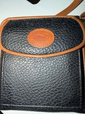Adrienne Picard All Weather Proof Vintage Black and Brown Leather Crossbody Bag
